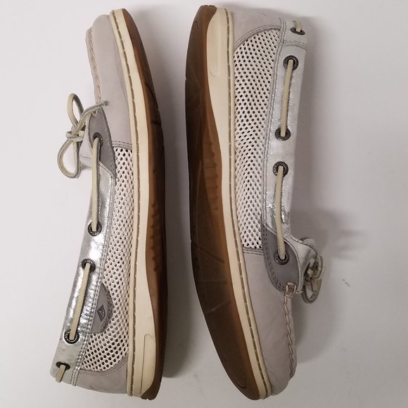 Sperry Topsider Gray & Silver Metallic Angelfish Boat Shoe - Picture 12 of 16